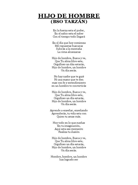 hijo de hombre letra
